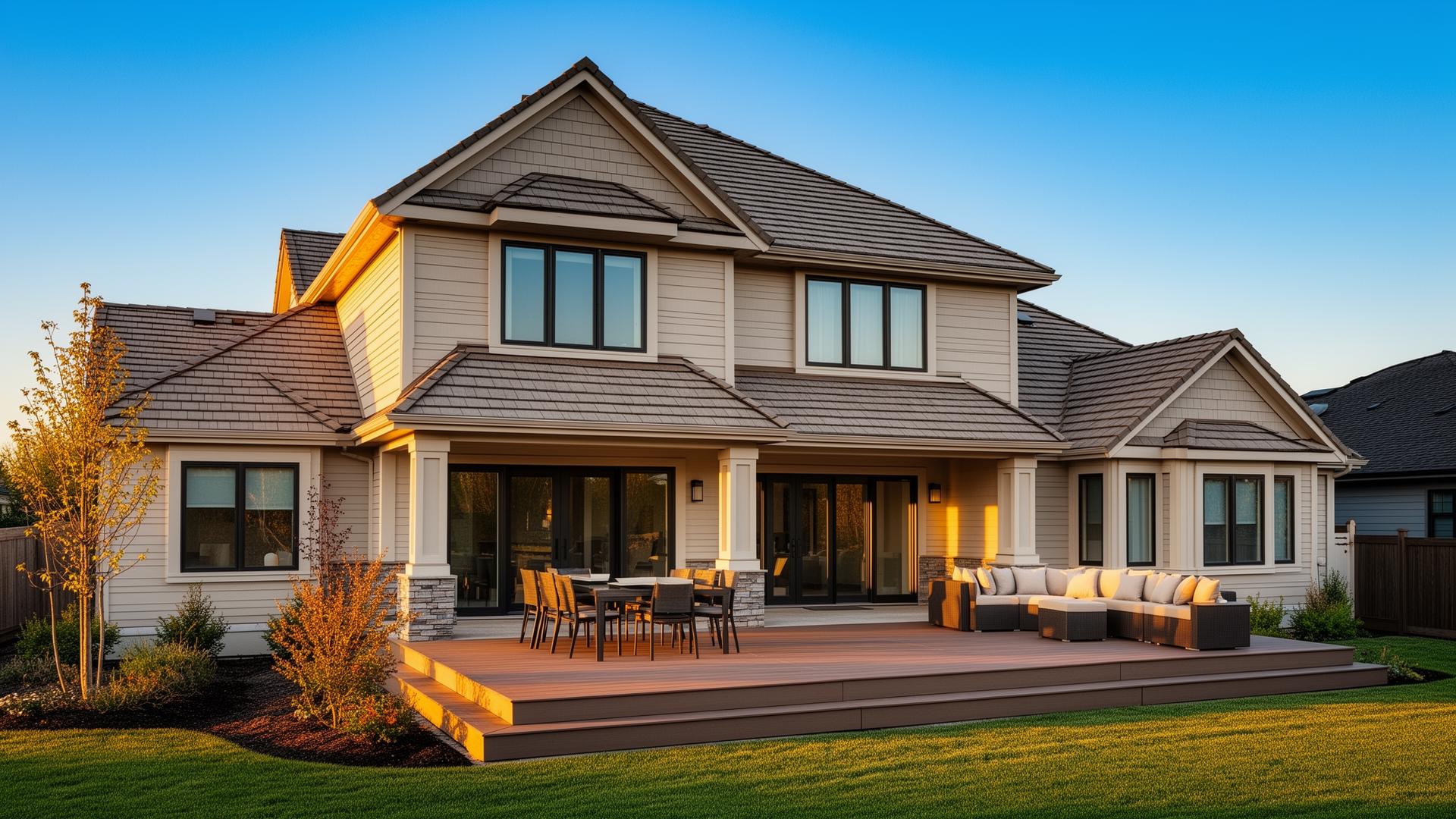 Premium luxury home with new roofing, siding, and outdoor deck